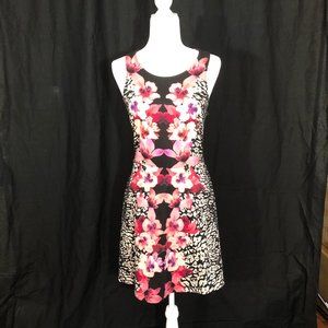 H&M Dress - Black and White with Pink Orchids